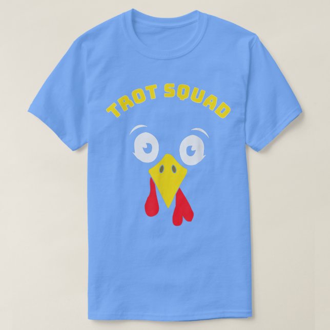 Funny Trot Squad Turkey Face Thanksgiving Runner C T-Shirt (Design Front)