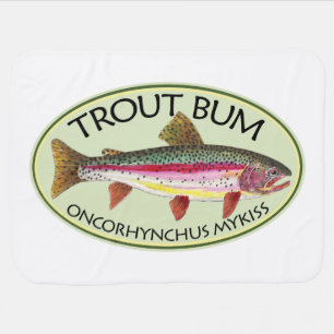 Funny Trout Bum Fisherman's Receiving Blanket