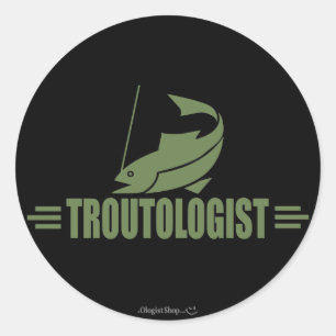 Funny Trout Fishing Classic Round Sticker