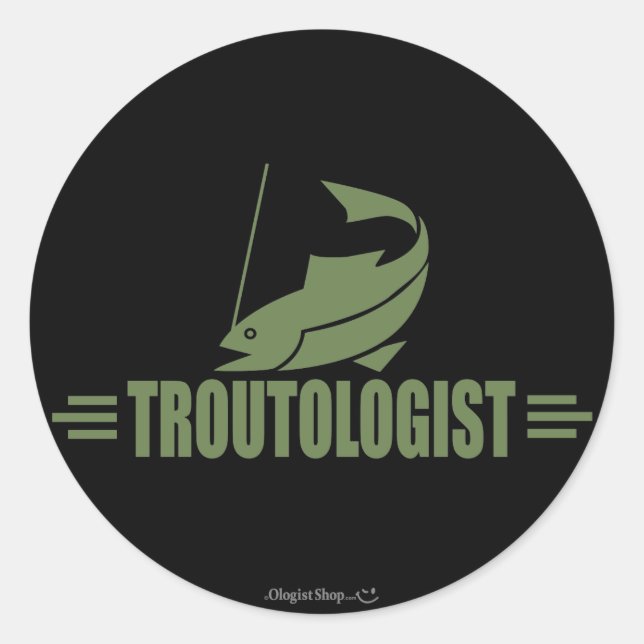 Funny Trout Fishing Classic Round Sticker (Front)