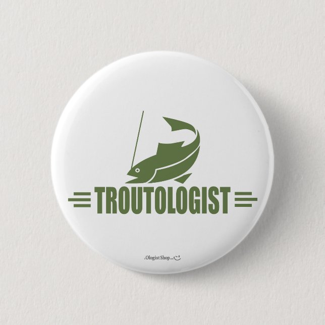 Funny Trout Fishing Pinback Button (Front)