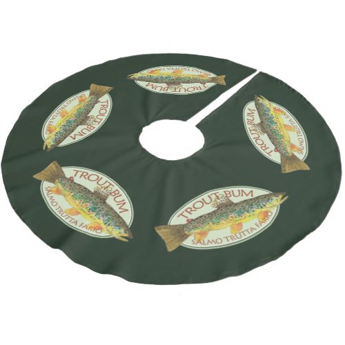 Funny Trout Fishing _ TROUT BUM _ Brushed Polyester Tree Skirt