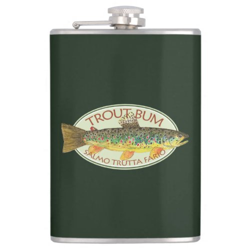 Funny Trout Fishing _ TROUT BUM _ Hip Flask