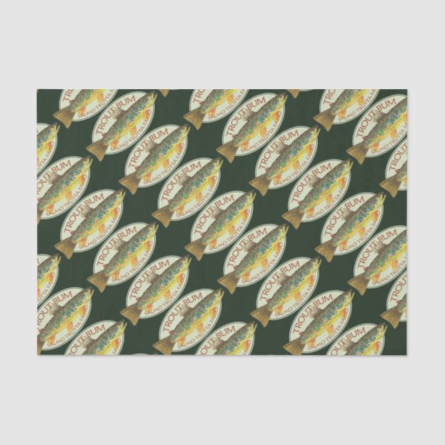 Funny Trout Fishing - TROUT BUM - Tissue Paper (Front)