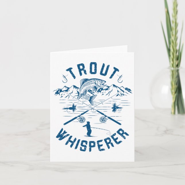 Funny Trout Fly Fishing Birthday Christmas Fathers Card (Front)