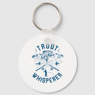 Funny Trout Fly Fishing Birthday Christmas Fathers Keychain