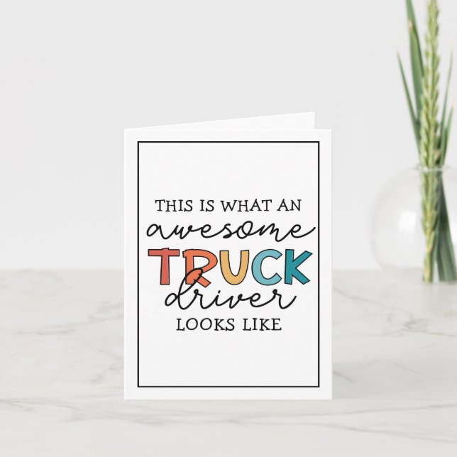 Funny Truck Driver | Awesome Tow Truck Driver Card (Front)