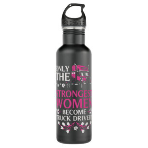 Funny Truck Driver For Women Girls Lorry Cab Femal Stainless Steel Water Bottle