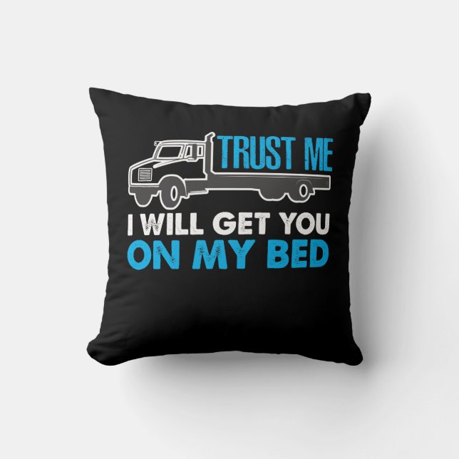 Funny Truck Driver Gift Trucker Dad Throw Pillow (Front)