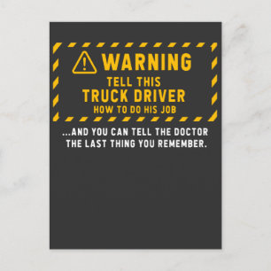 Funny Truck Driver Quote Trucker Joke Postcard
