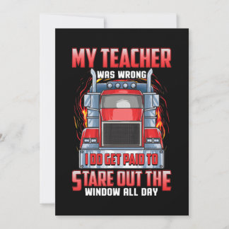 Funny Truck Drivers Art Gift For Truckers And Men. Holiday Card