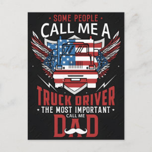 Funny Truck Driving Fathers Day 2026 Holiday Postcard