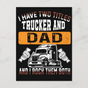 Funny Truck Driving Fathers Day 2026 Holiday Postcard