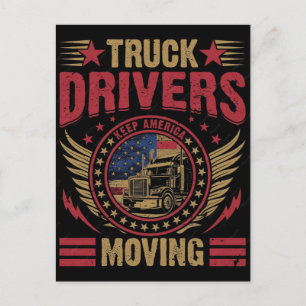 Funny Truck Driving Fathers Day 2026 Holiday Postcard