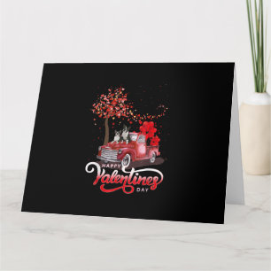 Funny Truck Valentines Day Boston Terrier Dog Hear Card