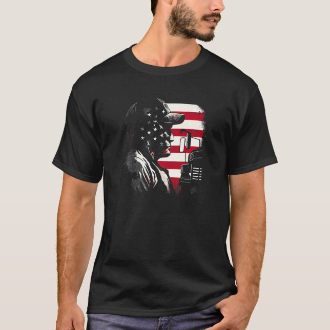 Funny trucker  American Big Rigs Diesel Truck Driv T-Shirt (Front)