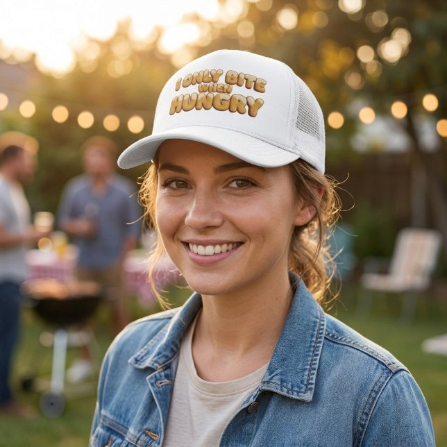 Funny Trucker Hat - I Only Bite When Hungry (Creator Uploaded)