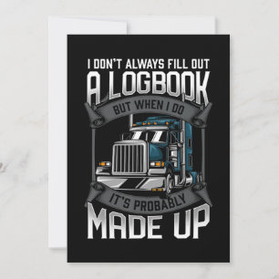 Funny Trucker Logbook Truck Driver Holiday Card