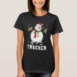 Funny Trucker Snowman Holiday Pajamas Christmas De T-Shirt