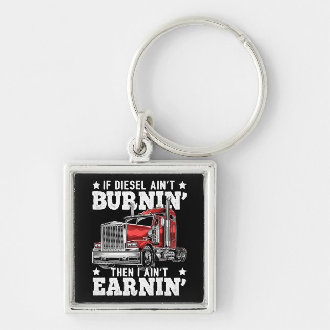 Funny Trucker Trailer Truck Driver Gift Keychain (Front)