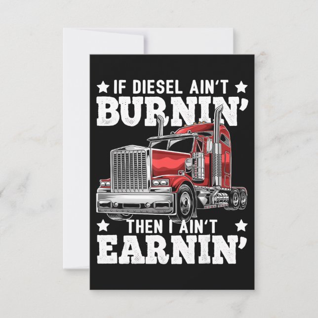 Funny Trucker Trailer Truck Driver Gift RSVP Card (Front)