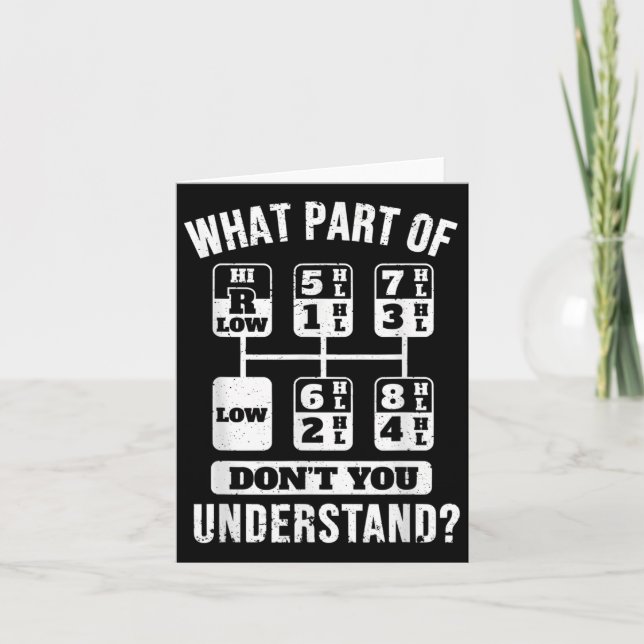 Funny Trucker Truck Driver Gear Stick Shift  Card (Front)