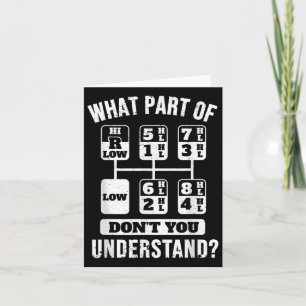 Funny Trucker Truck Driver Gear Stick Shift  Card