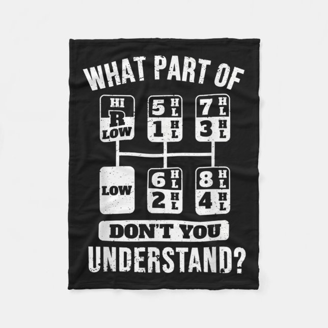 Funny Trucker Truck Driver Gear Stick Shift  Fleece Blanket (Front)