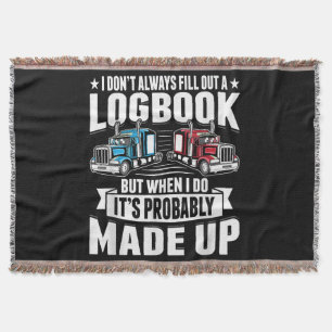 Funny Trucker Trucking Humor Tractor Trailer Truck Throw Blanket