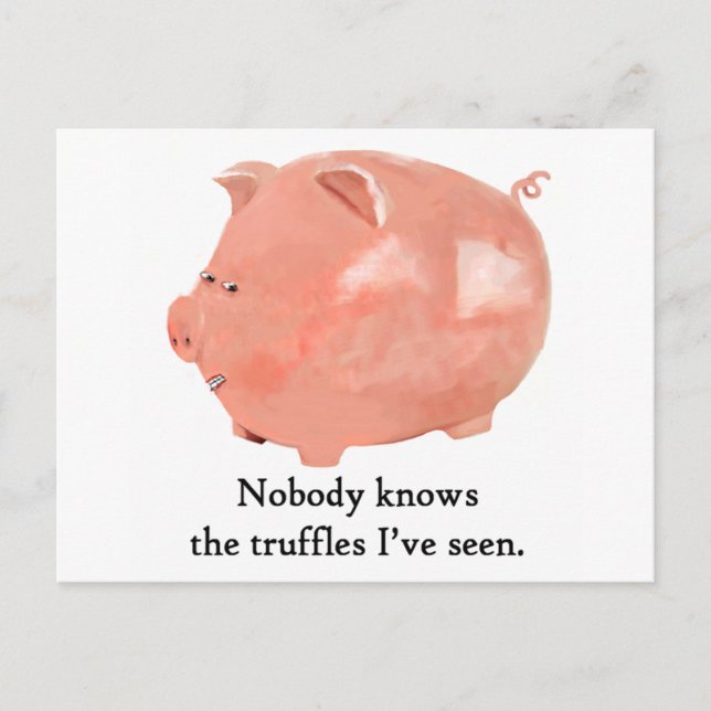 Funny Truffle-loving Pig Postcard (Front)