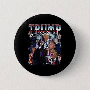 Funny Trump 2024 Campaign 90s Rap Trendy Bootleg Button