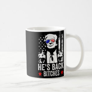 Funny Trump 2024 He's Back Es Trump 2025 Coffee Mug
