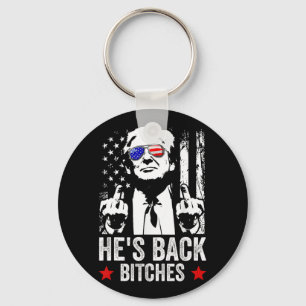 Funny Trump 2024 He's Back Es Trump 2025  Keychain