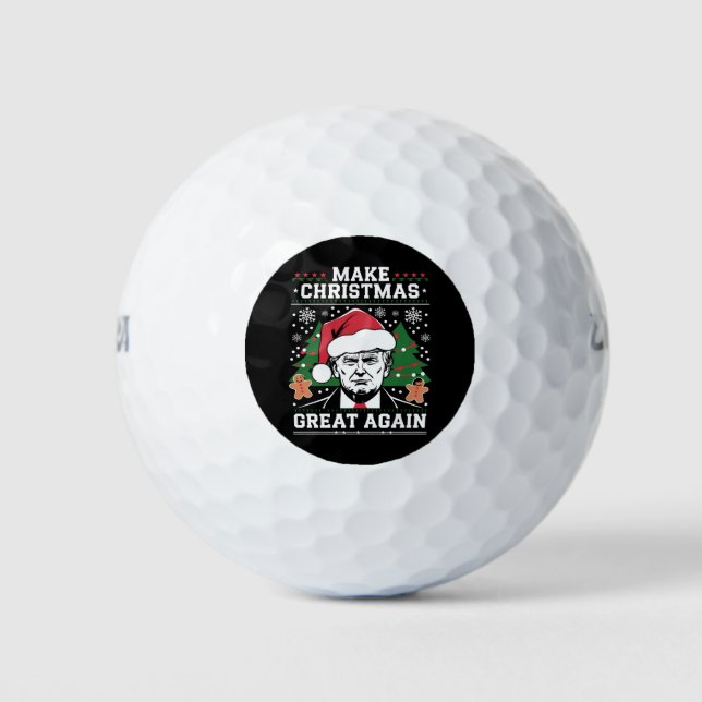 Funny Trump 2024 Make Christmas Great Again  Golf Balls (Front)