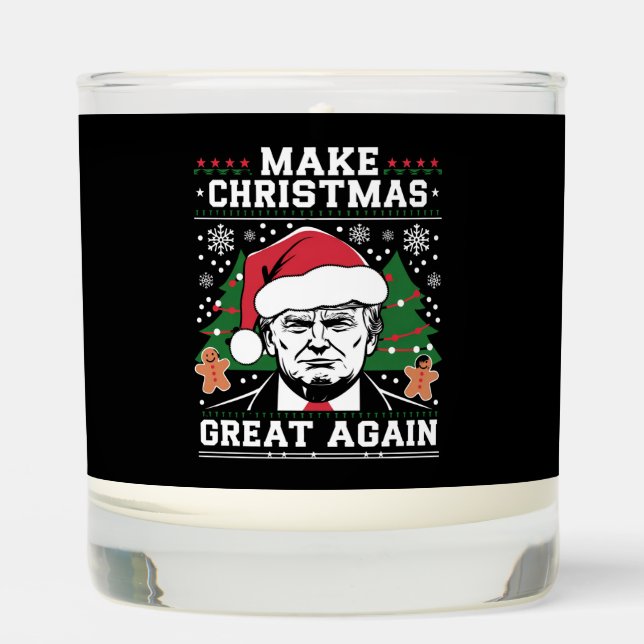 Funny Trump 2024 Make Christmas Great Again  Scented Candle (Front)