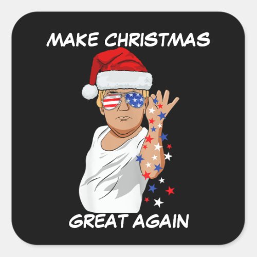 Funny Trump 2024 Make Christmas Great Again Square Sticker