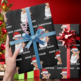 Funny Trump 2024 Make Christmas Great Again Wrapping Paper