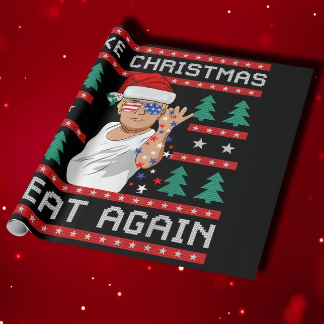 Funny Trump 2024 Make Christmas Great Again Wrapping Paper (Creator Uploaded)