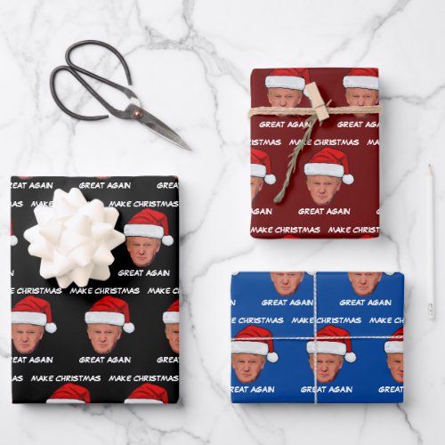 Funny Trump 2024 Make Christmas Great Again  Wrapping Paper Sheets