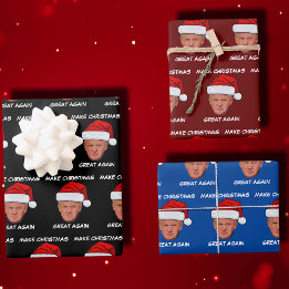 Funny Trump 2024 Make Christmas Great Again Wrapping Paper Sheets