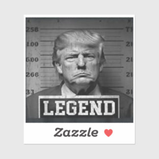 Funny Trump 2024 Mugshot President Legend Sticker