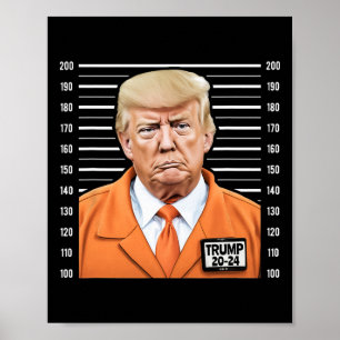 Funny Trump 2024 Prisoner Mugshot  Poster