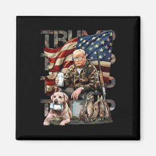 Funny Trump 45 47 Hunting Beer Ducks Us Flag Camo Magnet