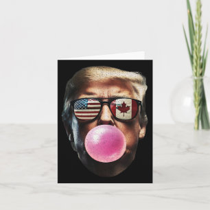 Funny Trump 45 47 Usa And Canada Flag Gles  Card