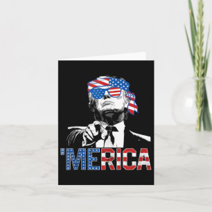 Funny Trump 4th Of July Merica American Flag Sungl Card