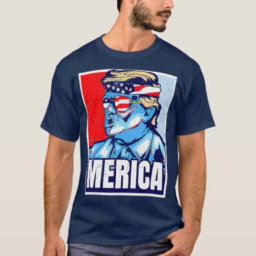 Funny Trump 4th Of July Merica Vintage Day T_Shirt