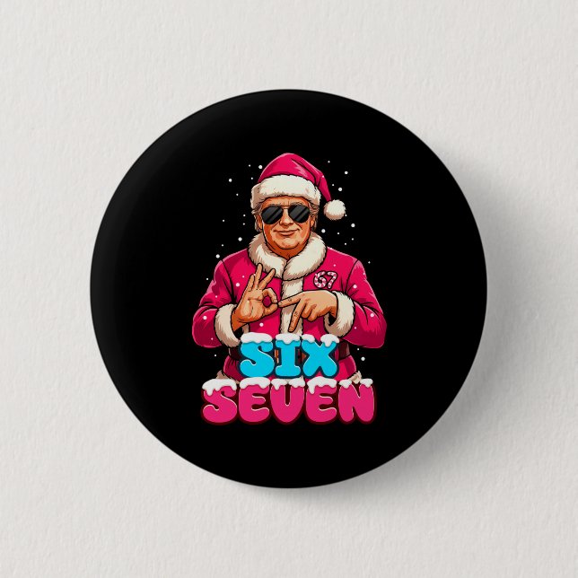 Funny Trump 67 Meme Costume Six Seven Christmas Sa Button (Front)