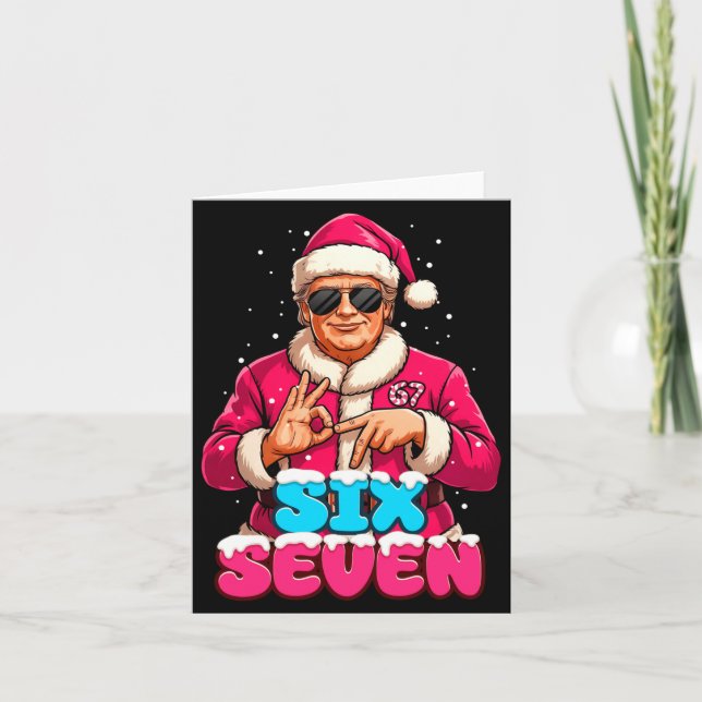 Funny Trump 67 Meme Costume Six Seven Christmas Sa Card (Front)