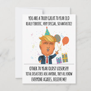 Funny Trump 70th Birthday Card For Dad Humor
