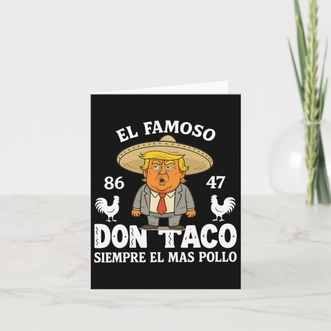 Funny Trump Always Chickens Out Meme Let's Go Taco Card (Front)
